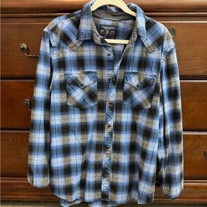 American Eagle Outfitters Vintage Fit Blue Plaid Large